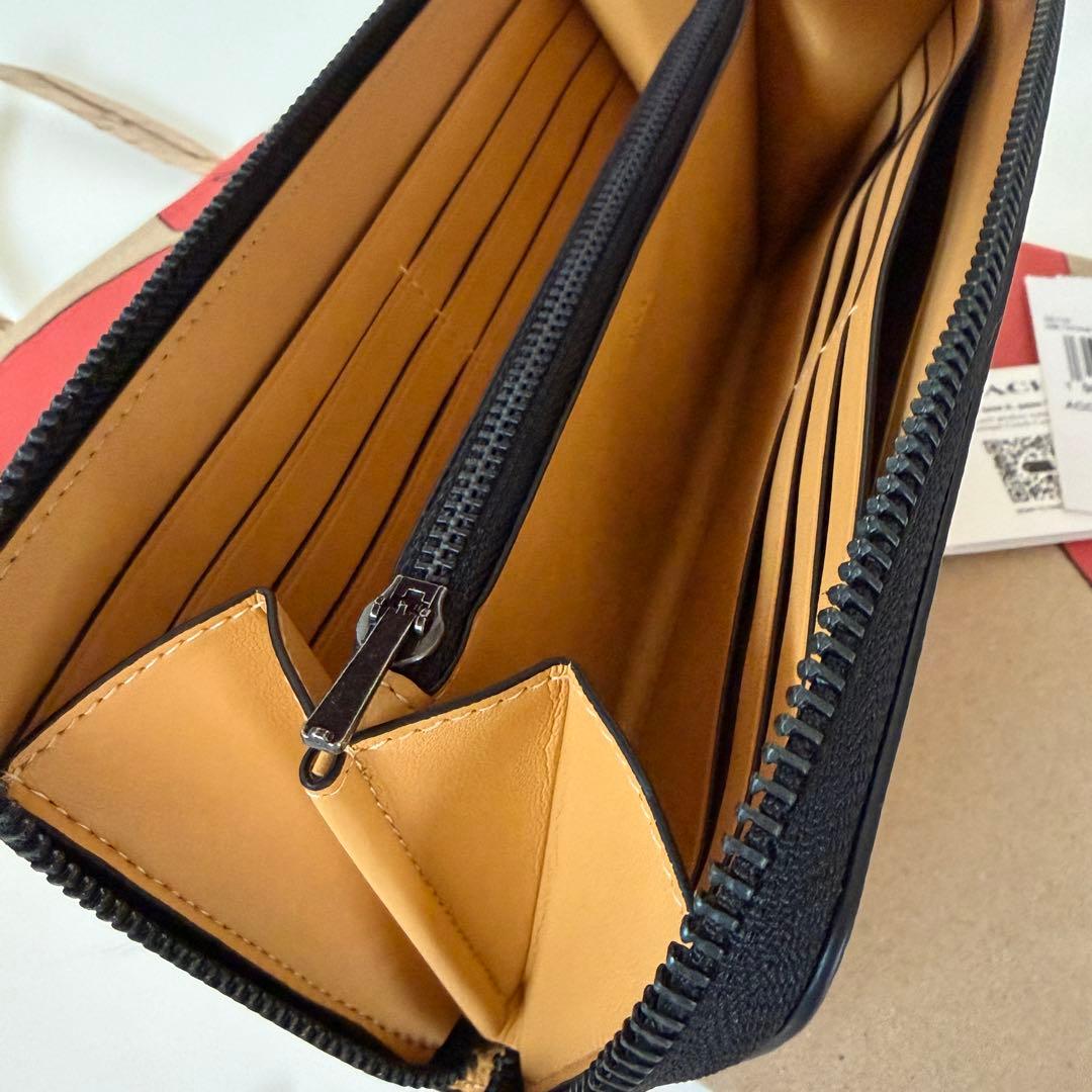 コーチ☆新品☆レザー アコーディオン 長財布/ハニカム イエロー黄色系