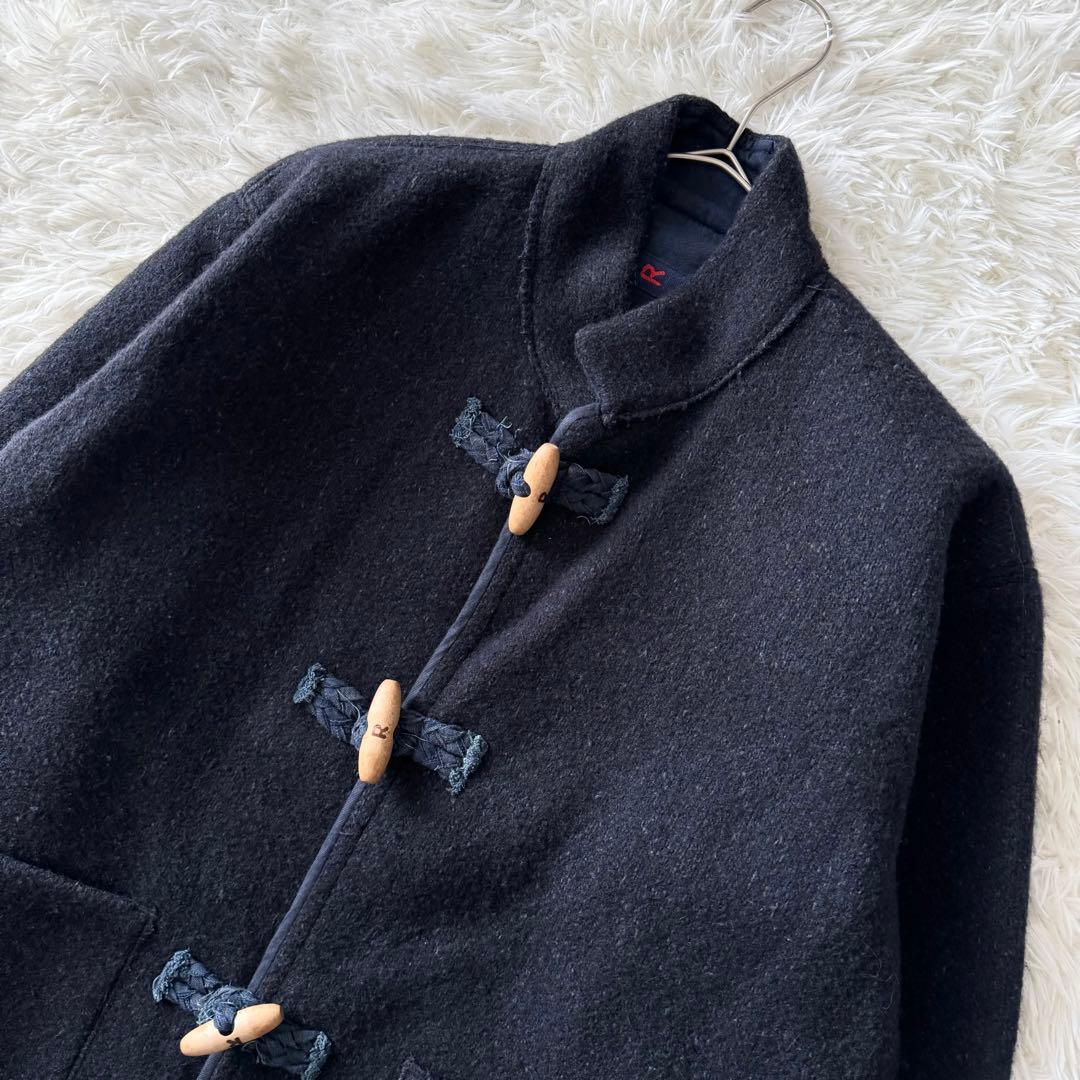 【45rpm】ダッフルコート　アンゴラ混　ショート丈　サイズ3 ネイビー