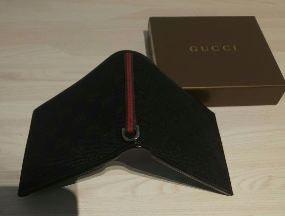 GUCCI【極美品✨未使用】 GGキャンバス×シェリーライン　 2つ折り財布