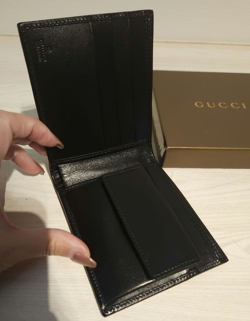 GUCCI【極美品✨未使用】 GGキャンバス×シェリーライン　 2つ折り財布