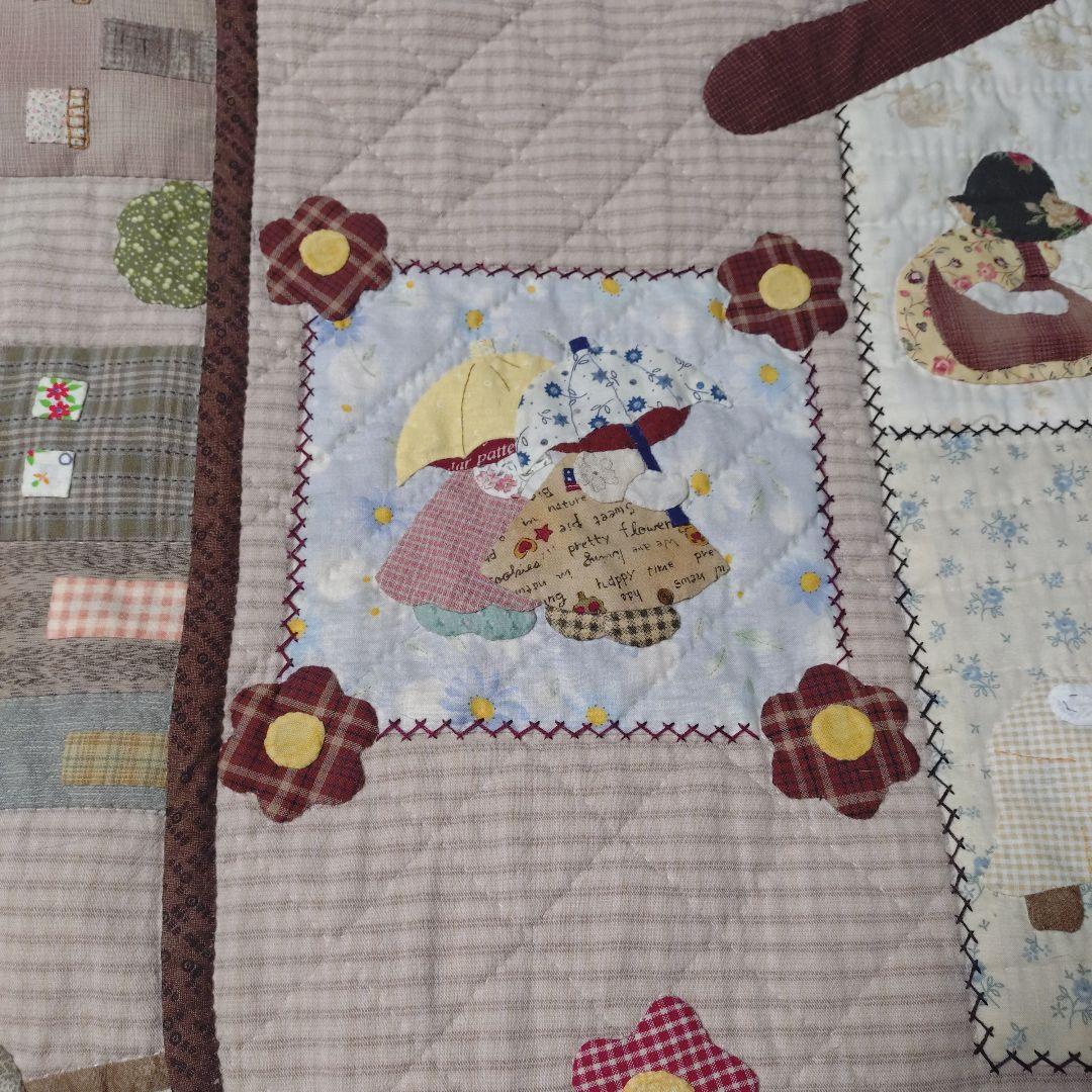 ハンドメイド　パッチワークベッドカバー
