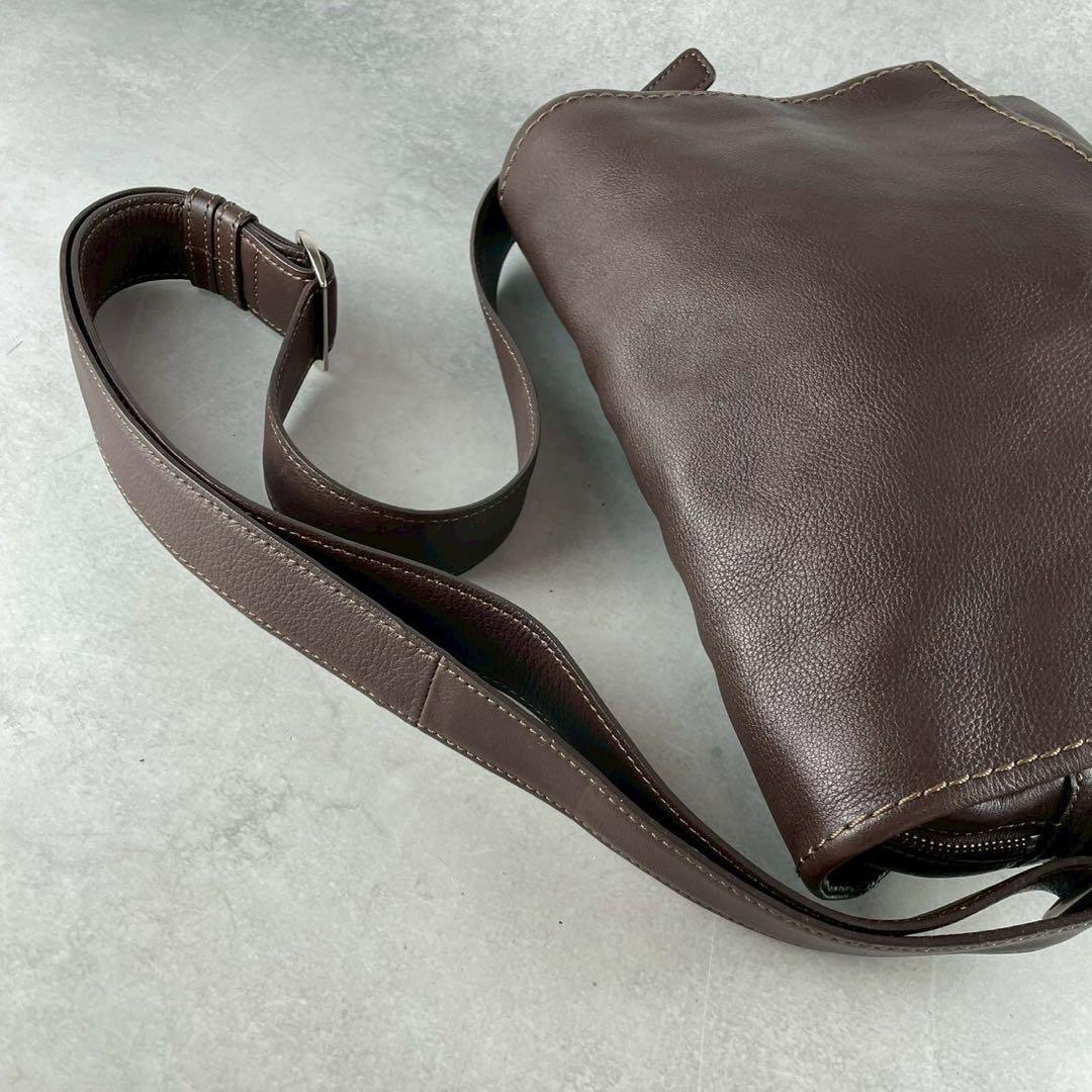 【未使用級✨】土屋鞄 フラップ メッセンジャーバッグ クロスボディ ステッチ 茶