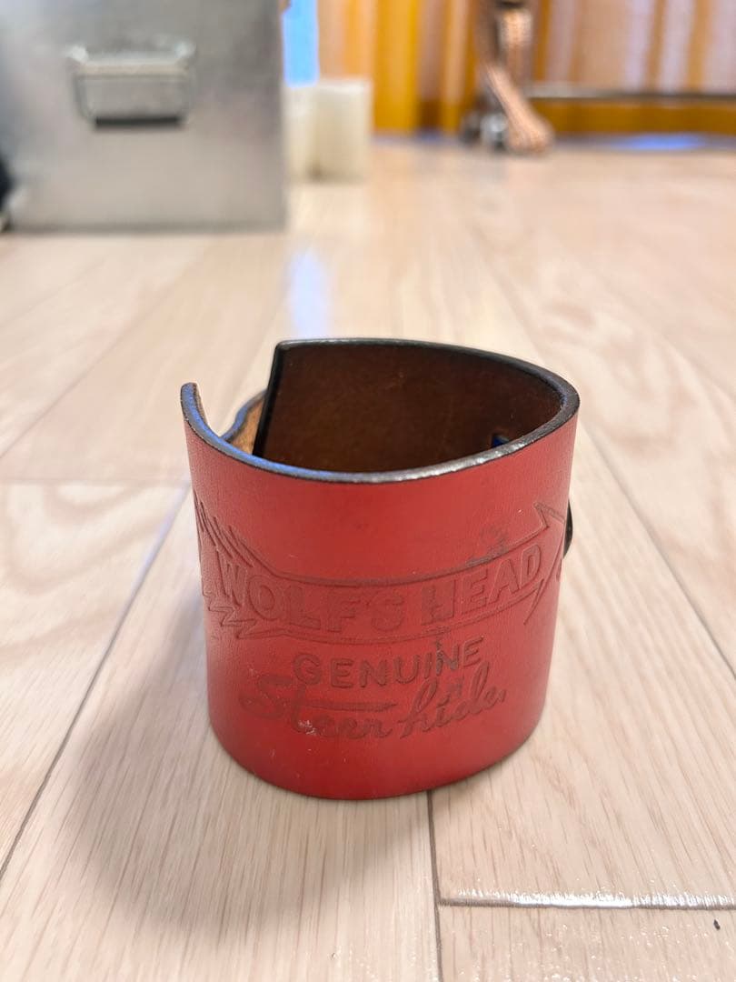 ウルフズヘッド70mm ロゴ型押　刻印ブレス　wolf’s head