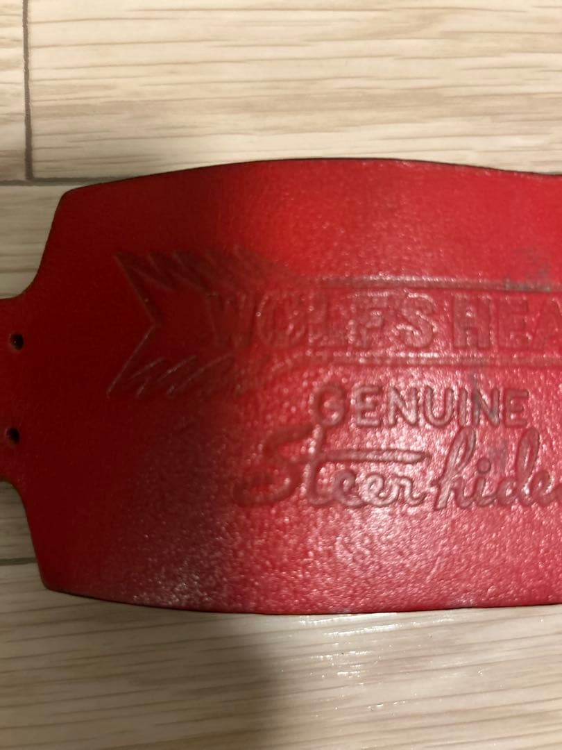 ウルフズヘッド70mm ロゴ型押　刻印ブレス　wolf’s head