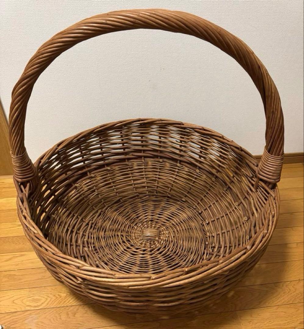 希少　超特大サイズ　藤　ラタン　かご　昭和レトロ