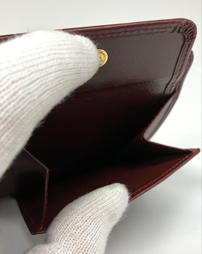 ⭐️ 美品 Cartier カルティエ マスト 二つ折り財布 ボルドー 鑑定済