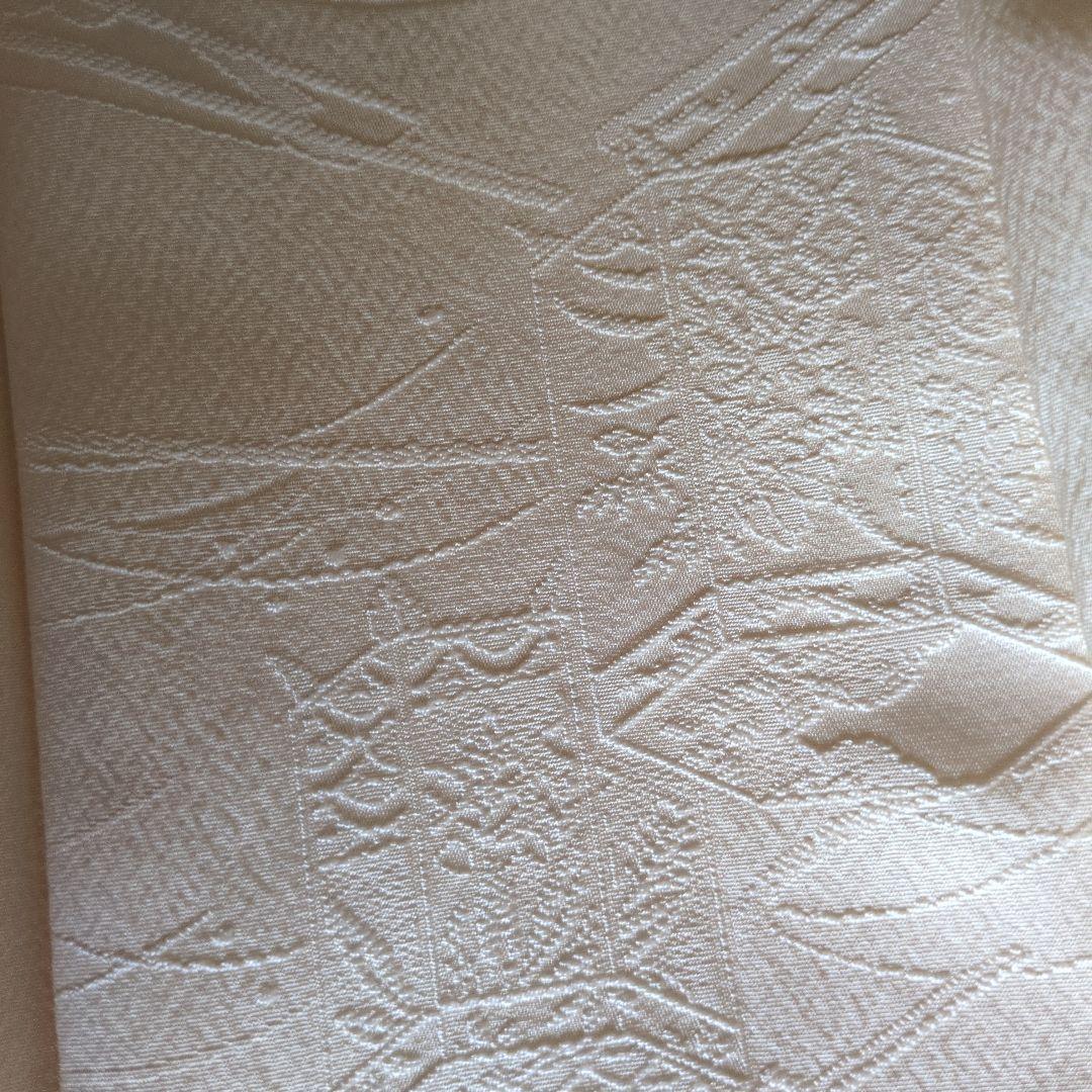 七五三３歳正絹柄入り縮緬中綿無しの被布（新品）ミルキーホワイト