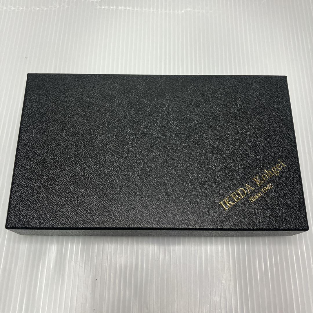 【美品】池田工芸　藍染め　クロコ　長財布ビックウォレット　内装ゴールドパイソン