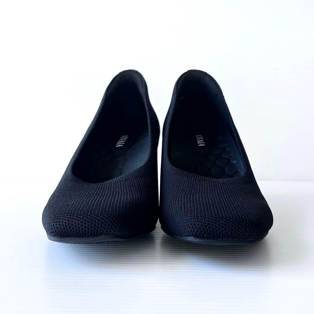 美品✨ VIVAIA ビバイア スクエアトゥ ヒール パンプス 黒 23.5