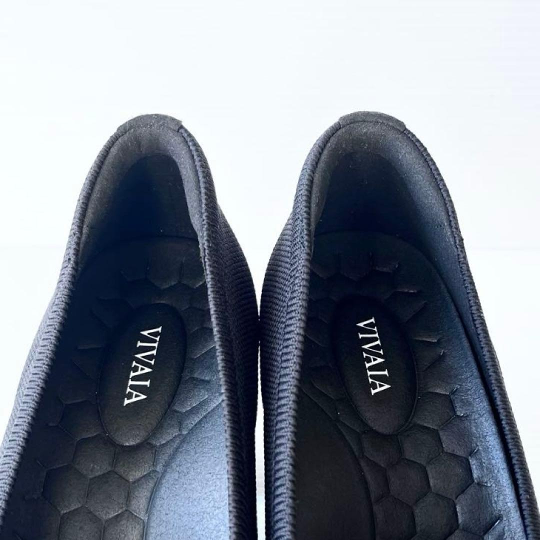 美品✨ VIVAIA ビバイア スクエアトゥ ヒール パンプス 黒 23.5
