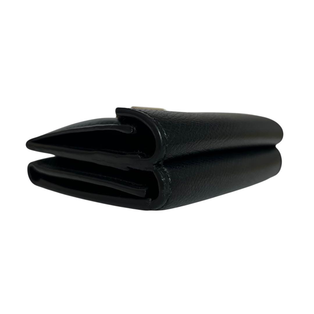 希少✨フェンディ 三つ折り財布 FF ダイヤモンドロゴ ブラック レザー