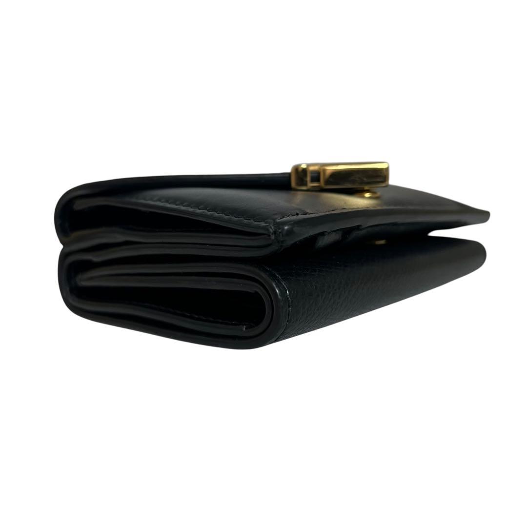 希少✨フェンディ 三つ折り財布 FF ダイヤモンドロゴ ブラック レザー