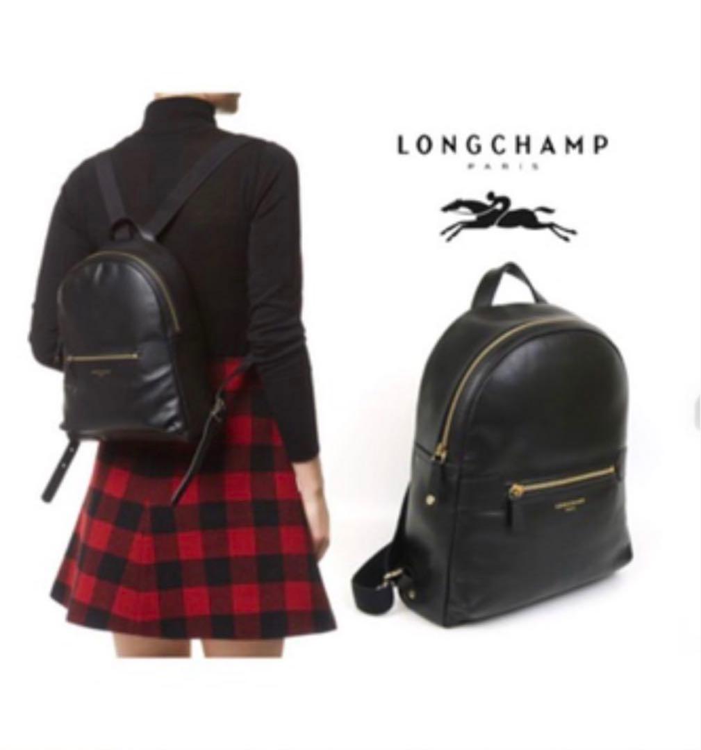 ō*ō様 LONGCHAMP ブラックレザーリュック