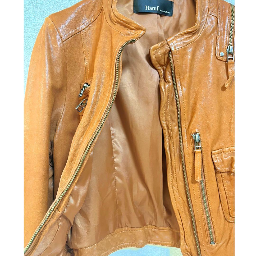 ハルフ ラムレザージャケット(キャメル)