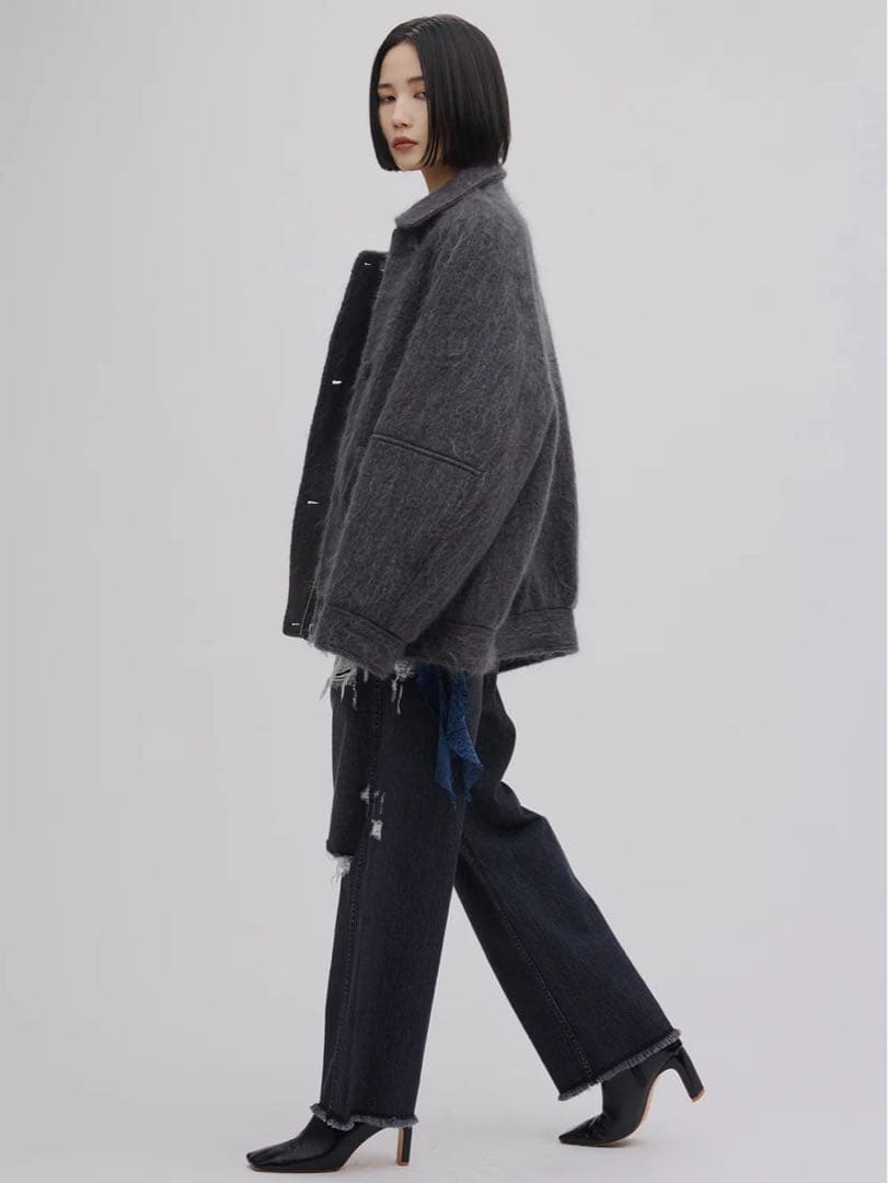 パンツ AMERI UND HARD DAMAGE LOOSE DENIM