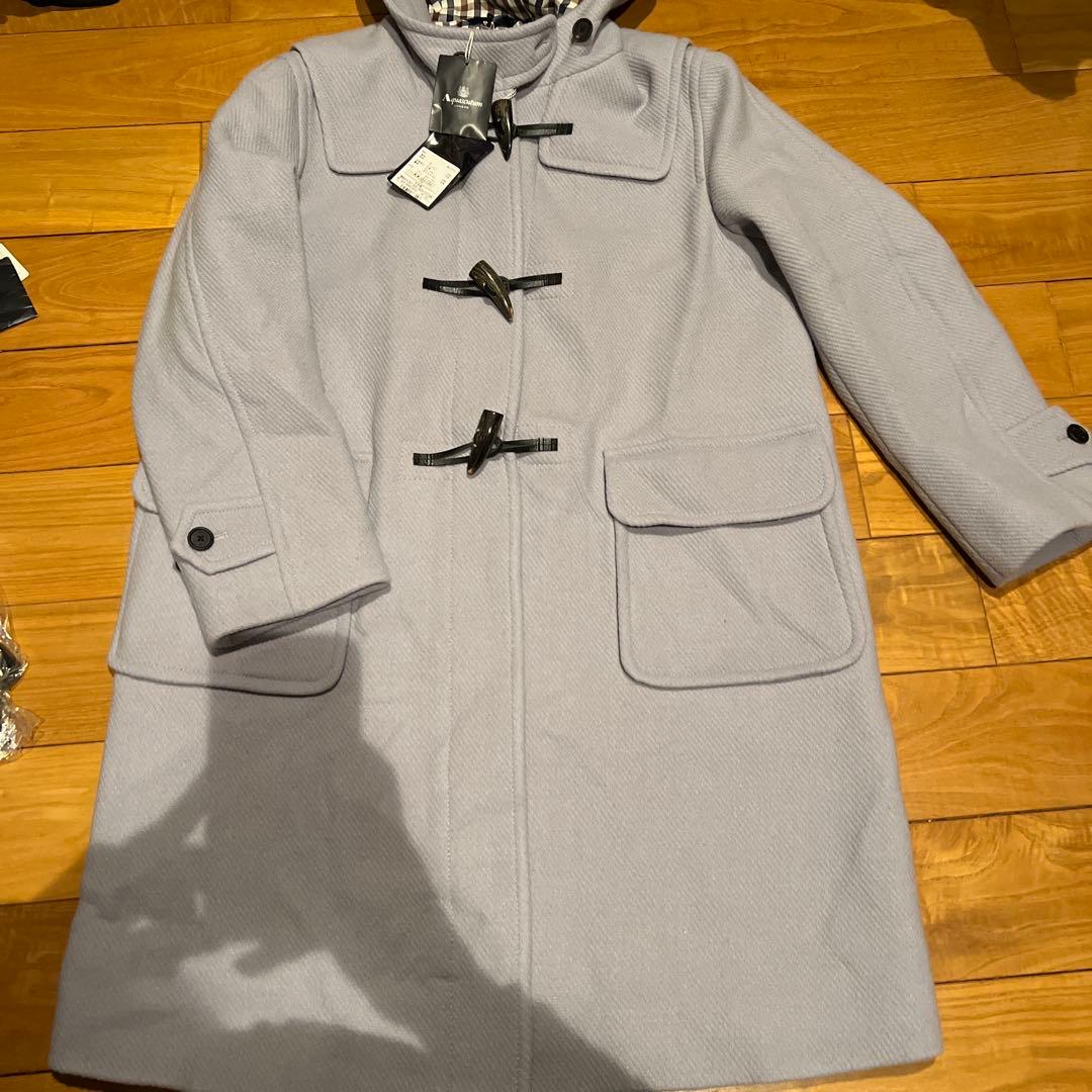 新品未使用☆アクアスキュータム13号グレー ダッフルコート トグルボタン付き