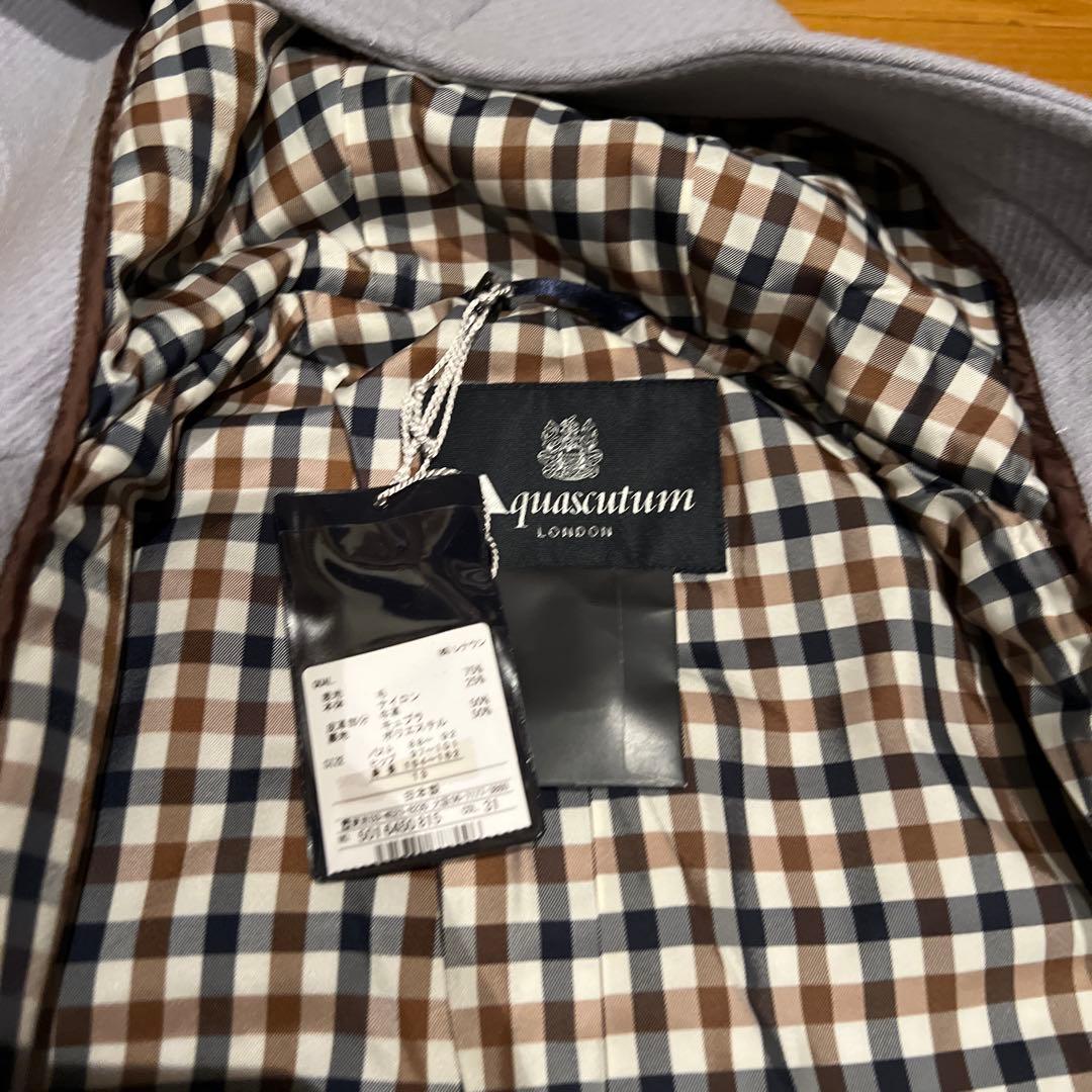 新品未使用☆アクアスキュータム13号グレー ダッフルコート トグルボタン付き