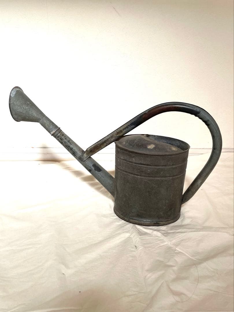 フランスアンティークブリキ　ジョウロ　ジャグ　花器　イギリスアンティークブリキ