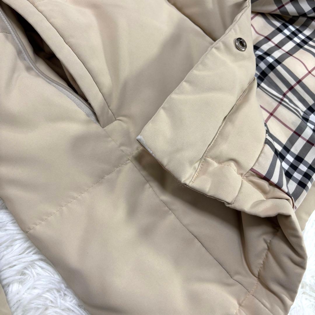 バーバリーロンドン ダウンコート ノバチェック フード収納 2WAYベージュ M