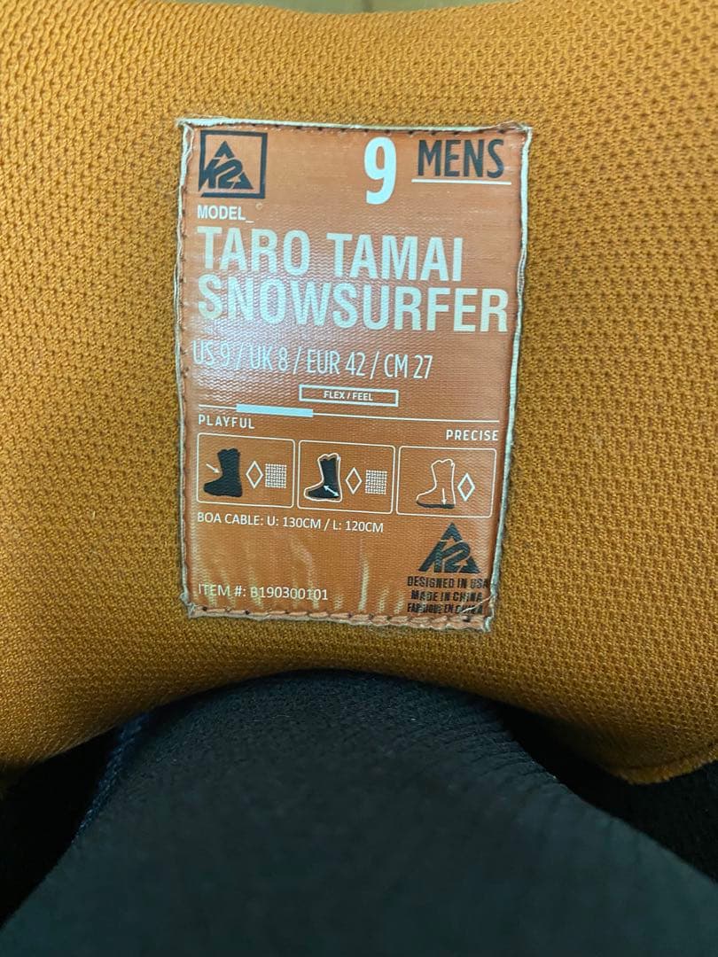 K2 TARO TAMAI SURFER ブーツ US9 27cm