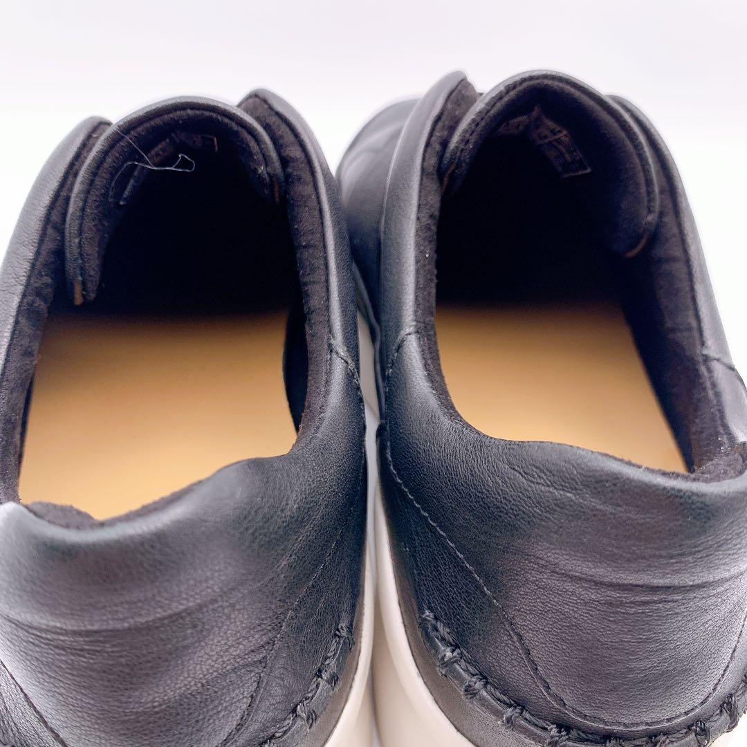 【極美品】UGG アグ リブ スニーカー レザー 厚底 ブラック 23cm