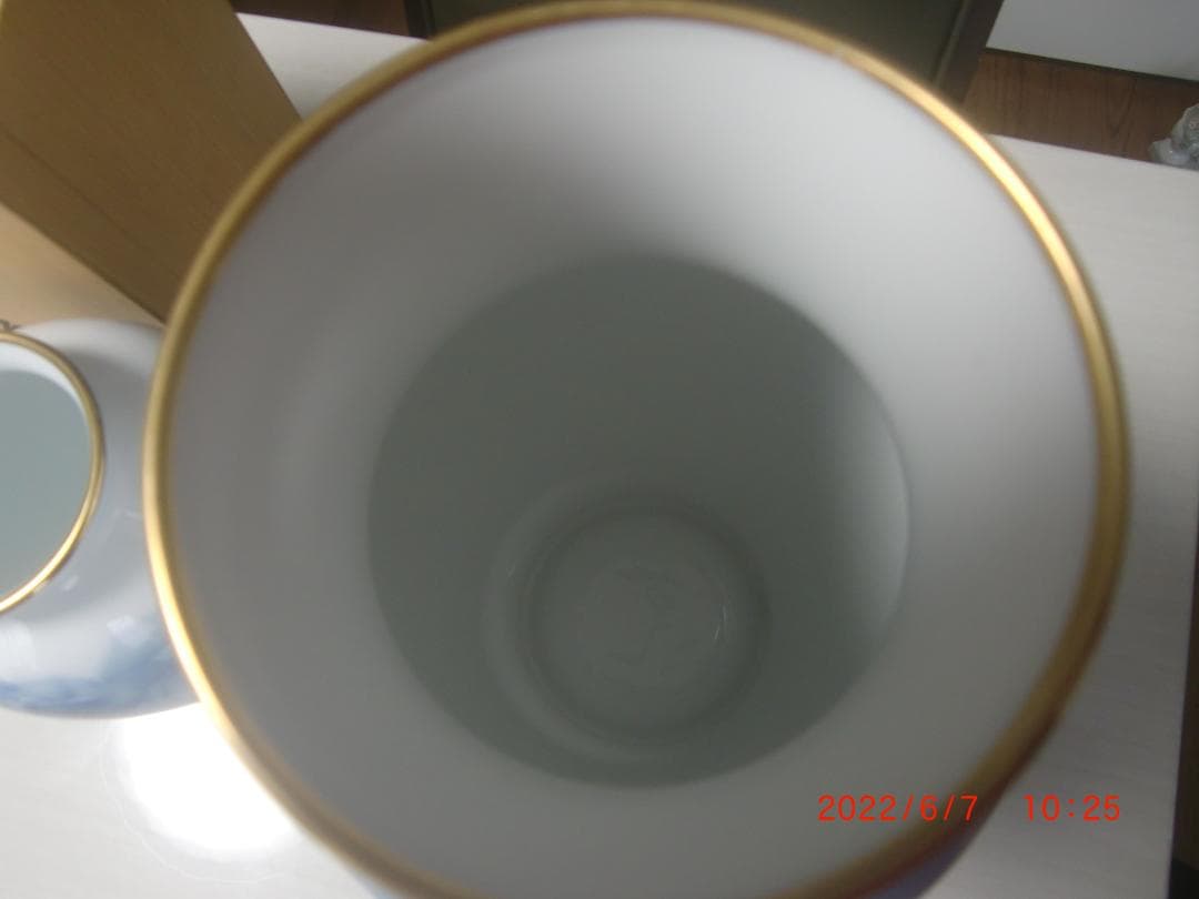 大倉陶器　ブルーローズ花瓶　2点　36+23cm　インテリア　ノリタケ　Ｄ67