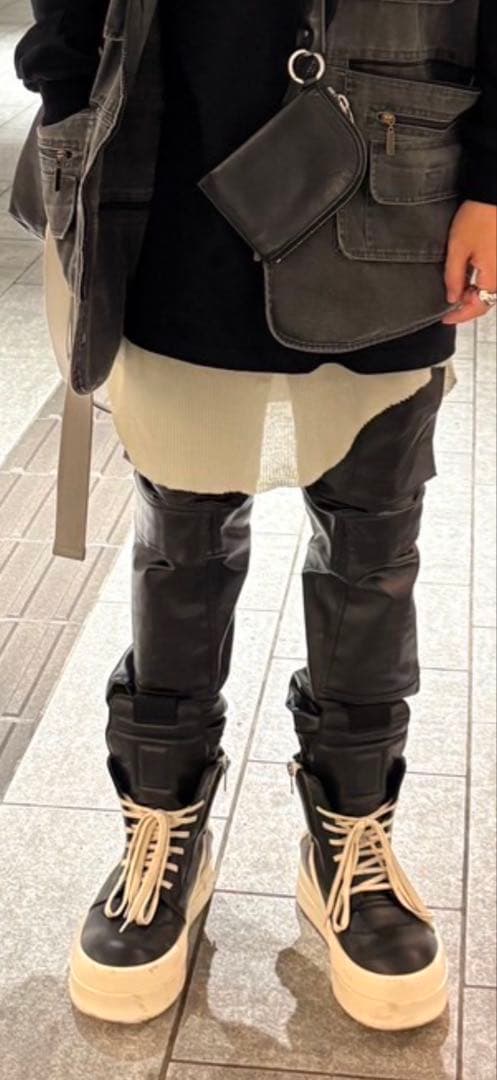 22FW Rick Owens BASIC RIB TANK PEARL シルク