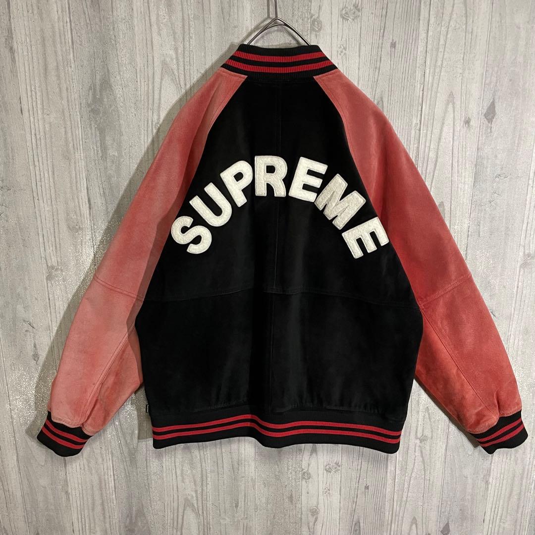 【希少モデル】シュプリーム　パイルアーチロゴ　スエード スタジャン　XL