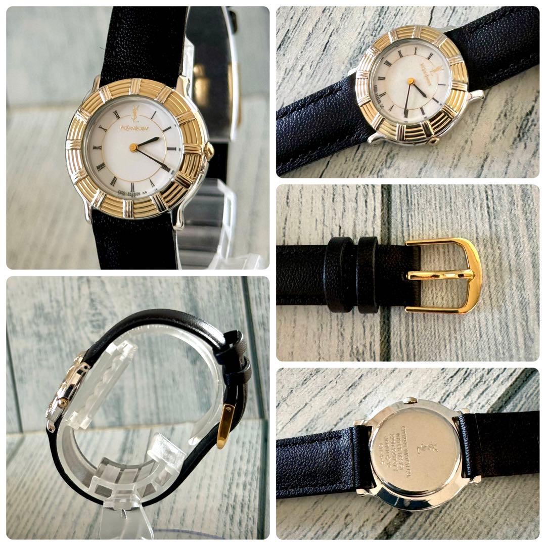 【希少】Yves Saint Laurent 腕時計 ラウンド ゴールド 白