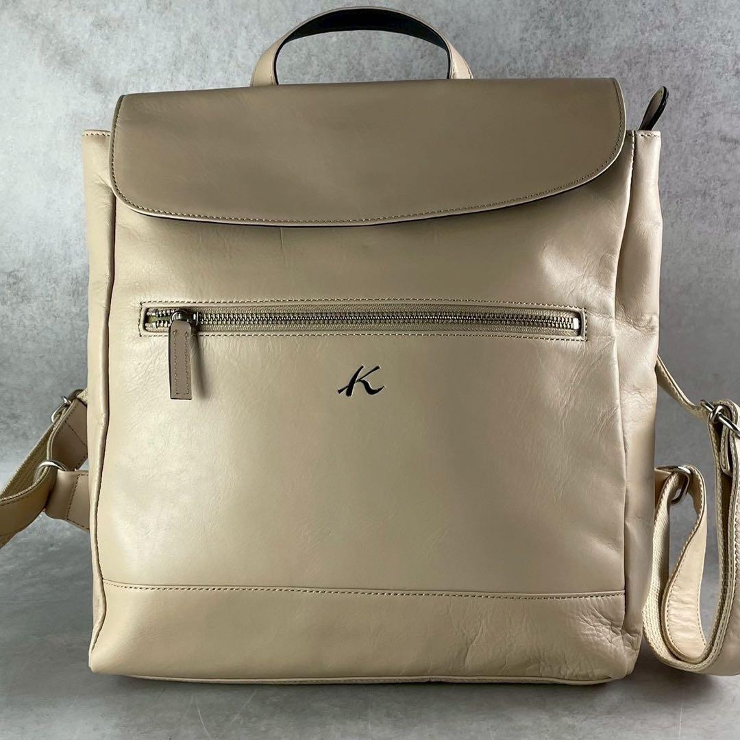 極美品✨キタムラ リュック バックパック オールレザー 本革 Kロゴ 大容量