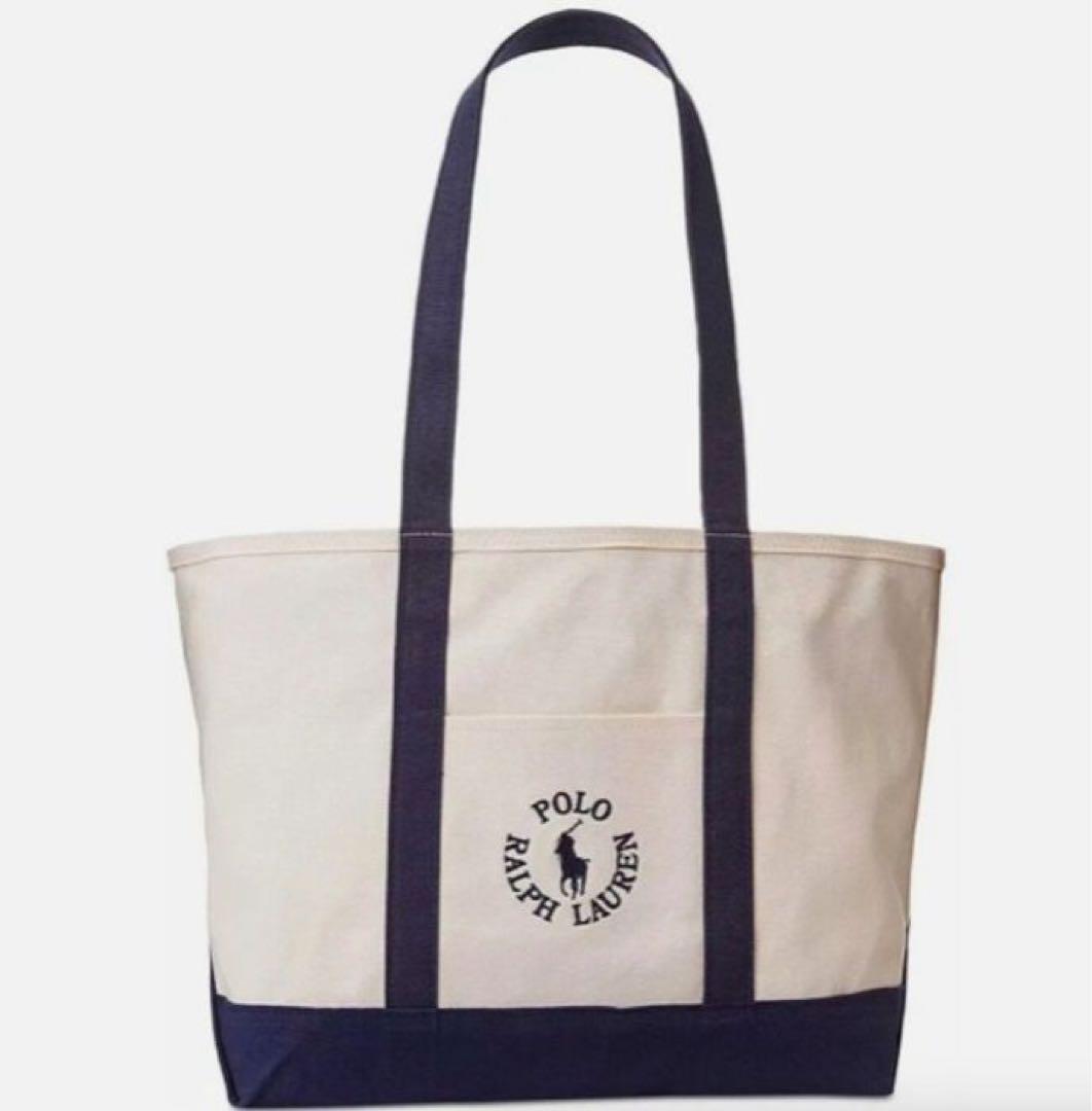 Polo Ralph Laurenビッグポニーキャンバスラージトートバッグ
