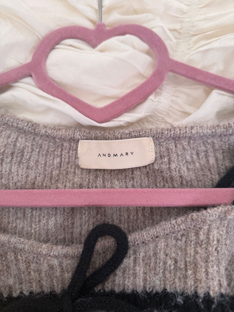 トップス ANDMARY Natalie ribbon set Mocha