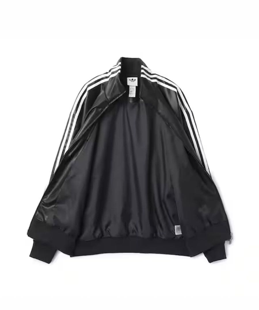 新品XS】窪塚洋介 アディダス フェイクレザージャケットトップ プレザー3S黒