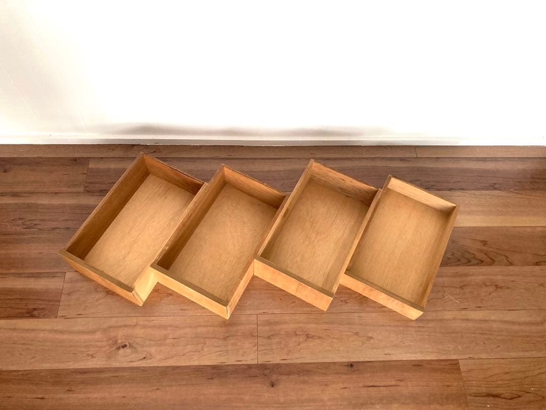 【メンテ済み】シンプルなデザインの木製机　片袖机　ビンテージ　昭和レトロ