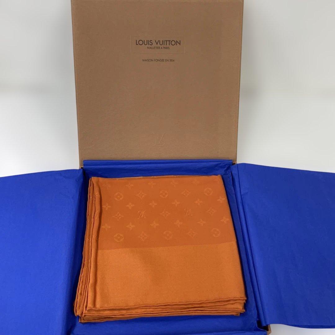 【未使用品】Louis Vuitton ルイヴィトン オレンジ シルクスカーフ