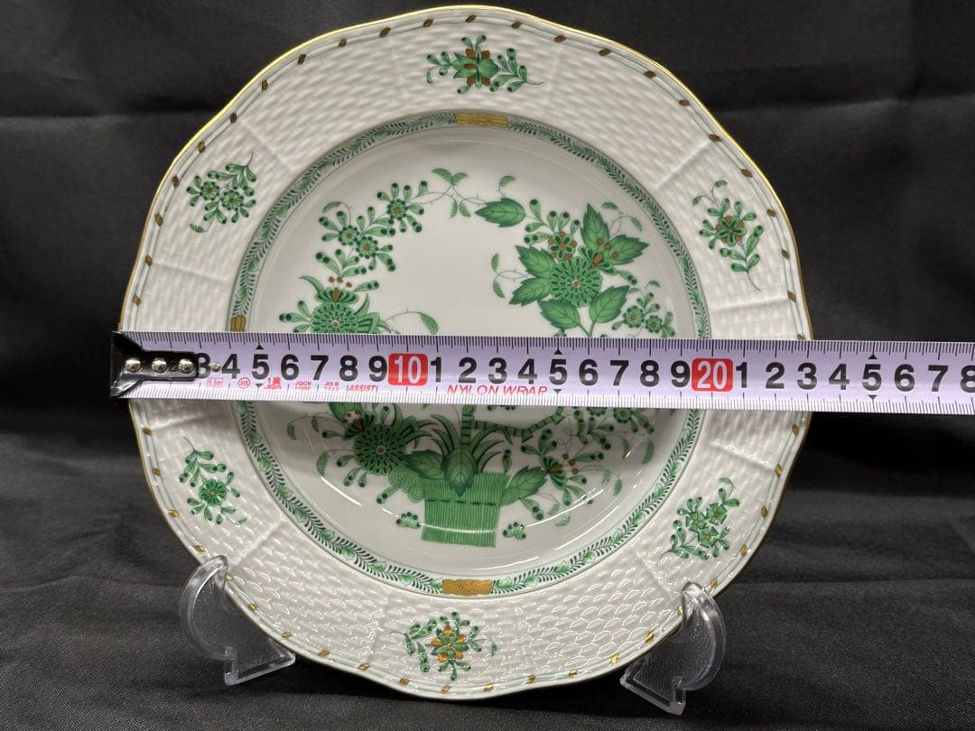 ② 【美品】HEREND インドの華　ディーププレート　ボウル　23cm