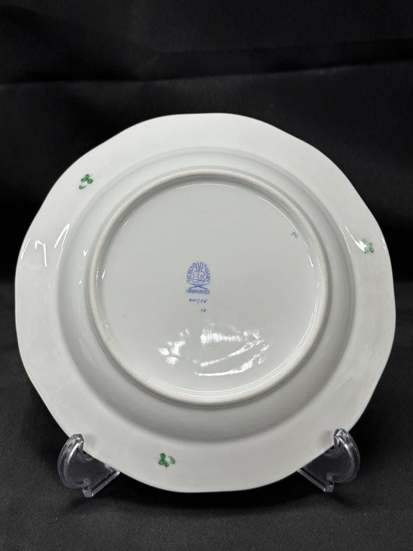 ② 【美品】HEREND インドの華　ディーププレート　ボウル　23cm