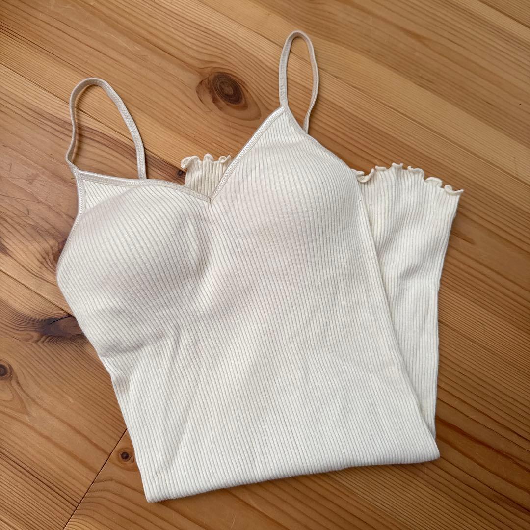 PRISTINE プリスティン カップ付テレコキャミソール ブラキャミ L 2点