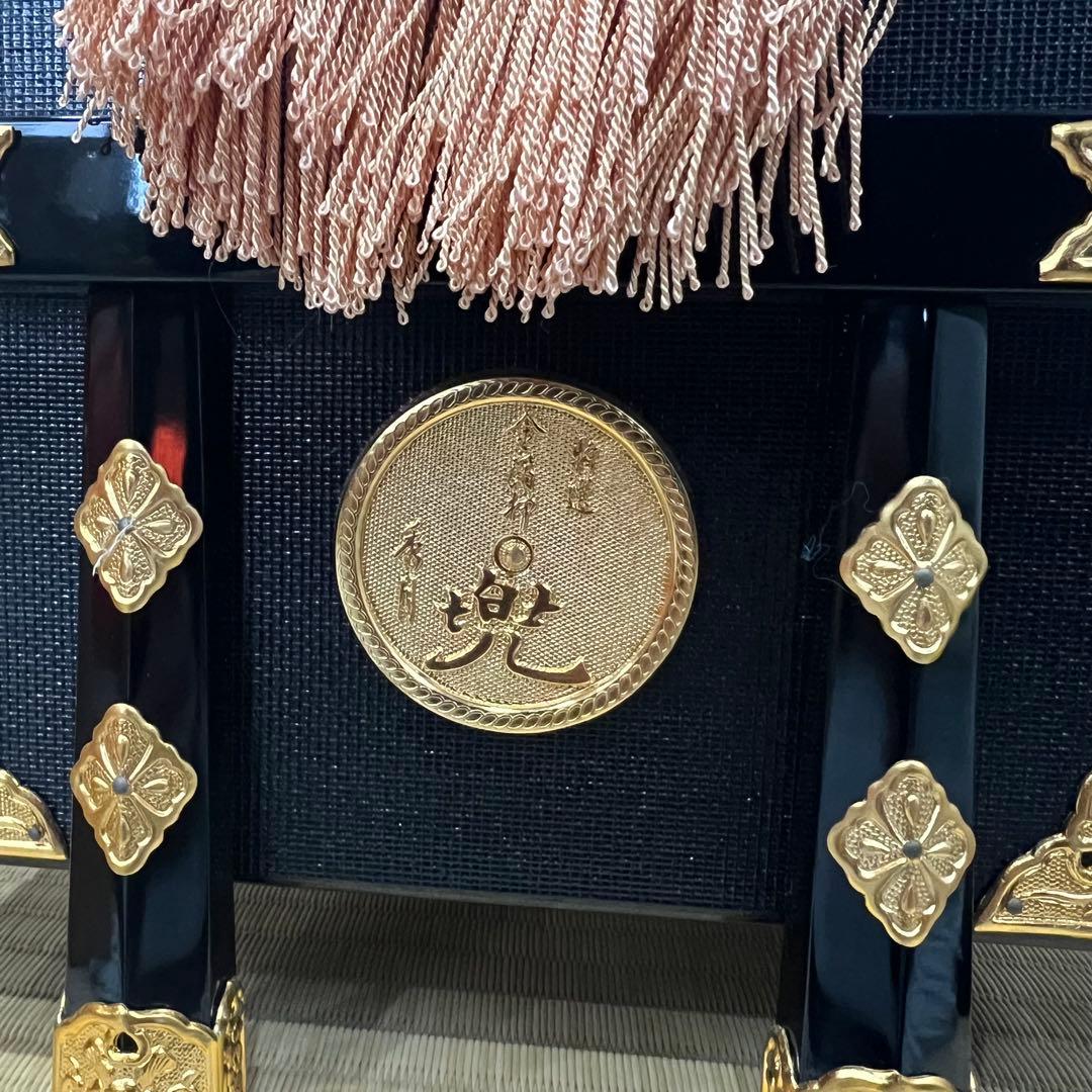 美品 兜 五月人形 端午の節句 samurai helmet 秀月監修 純金箔押