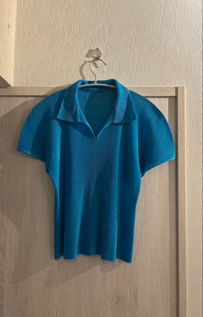 プリーツプリーズPLEATS PLEASEミストMIST半袖トップス ブルー