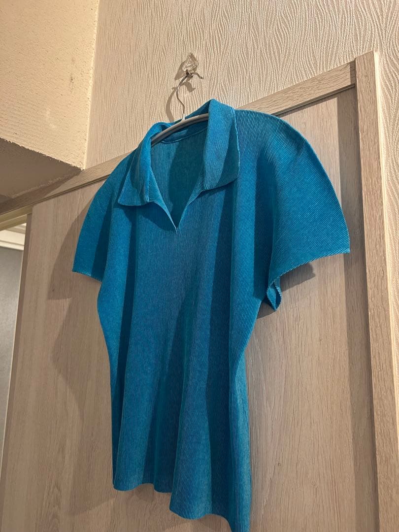 プリーツプリーズPLEATS PLEASEミストMIST半袖トップス ブルー