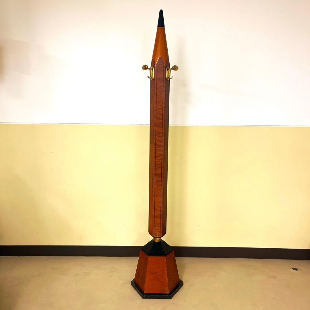 イタリア製鉛筆モチーフ￼木製大理石コートハンガーコート掛け