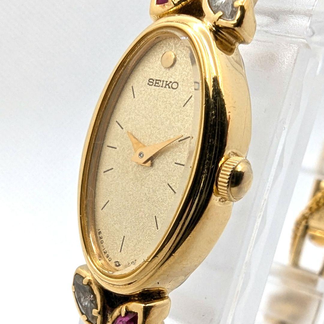 SEIKO ゴールド 色石 バングルウォッチ 腕時計 不動
