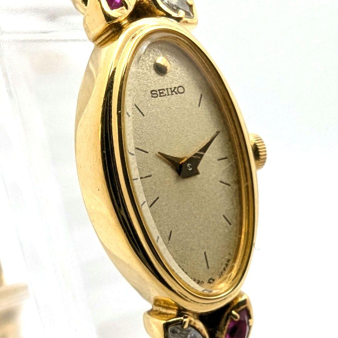SEIKO ゴールド 色石 バングルウォッチ 腕時計 不動