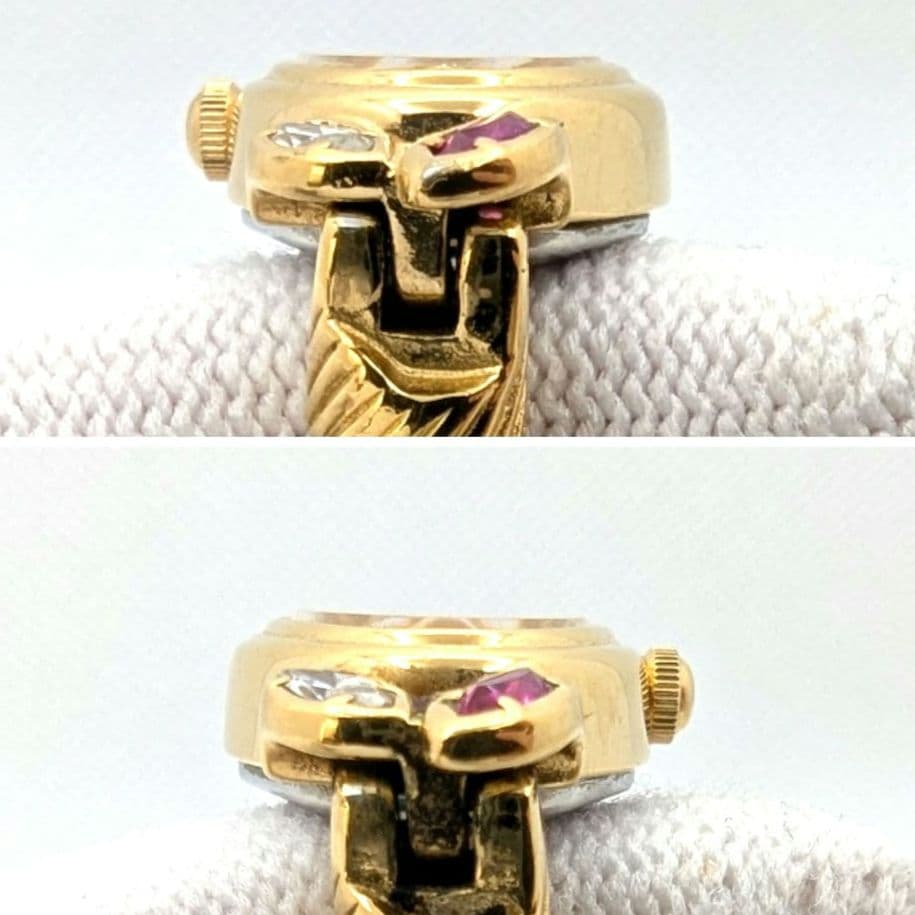 SEIKO ゴールド 色石 バングルウォッチ 腕時計 不動