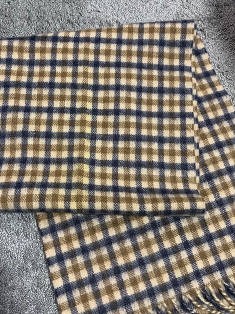 Aquascutum カシミヤ チェックマフラー。美品。