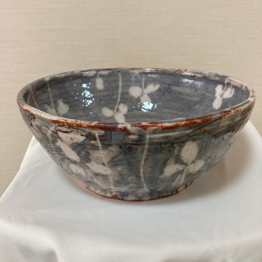 美濃焼　ひろ窯　藤井敬之作　鼠志野　大鉢