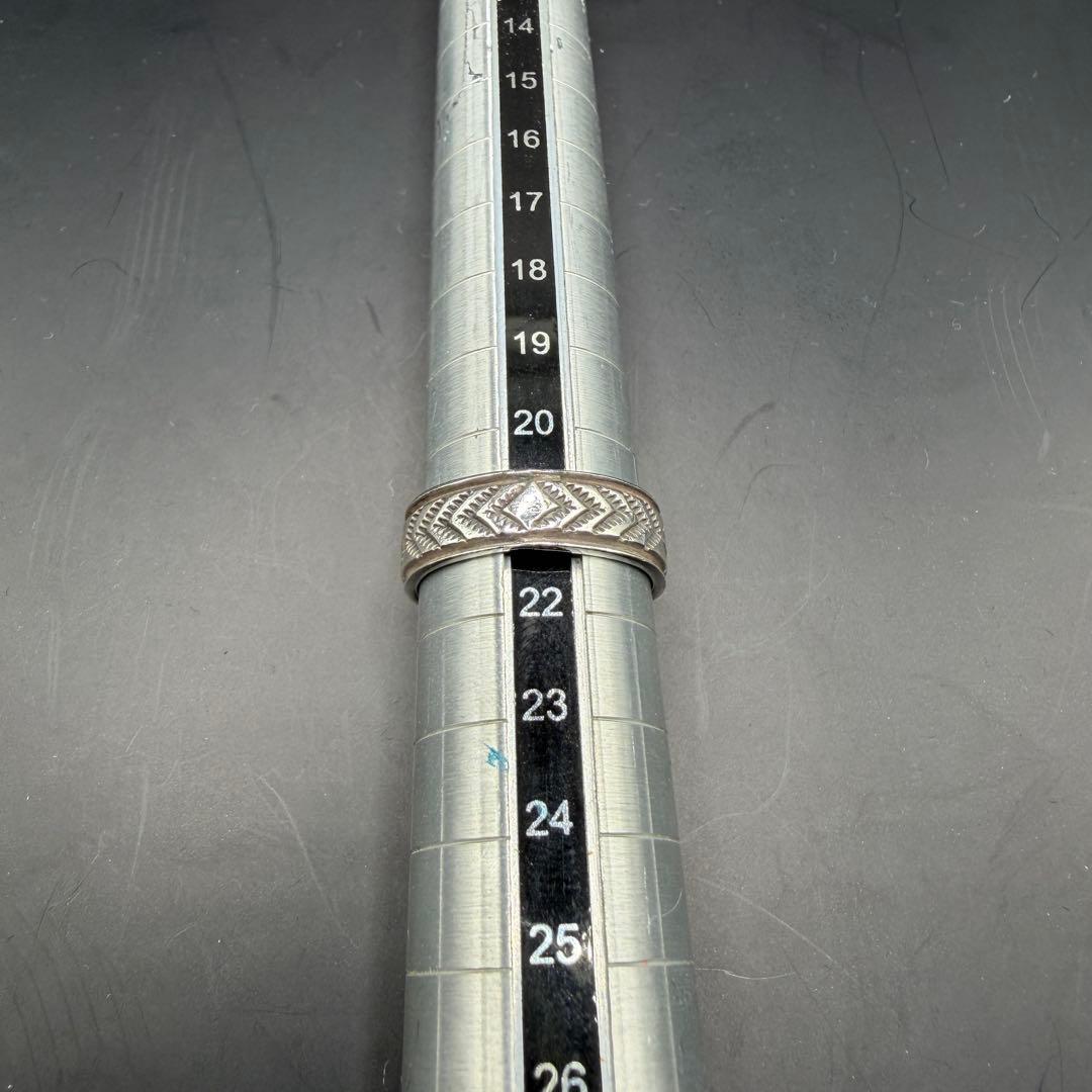 【NAVAJO】D.O. White スタンプワーク シルバーリング 21号