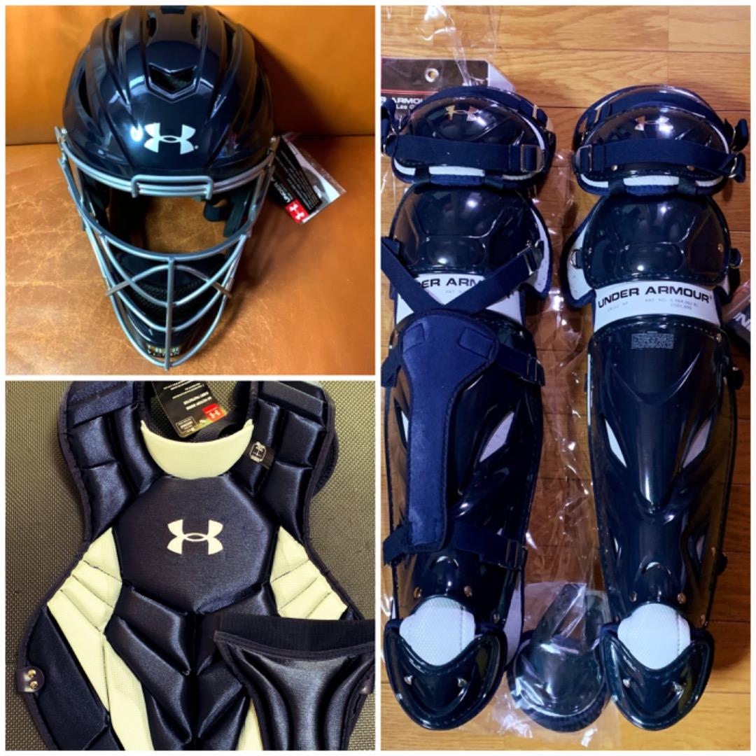 新品2026年★アメリカ限定発売☆アンダーアーマー☆キャッチャー３点セット☆紺