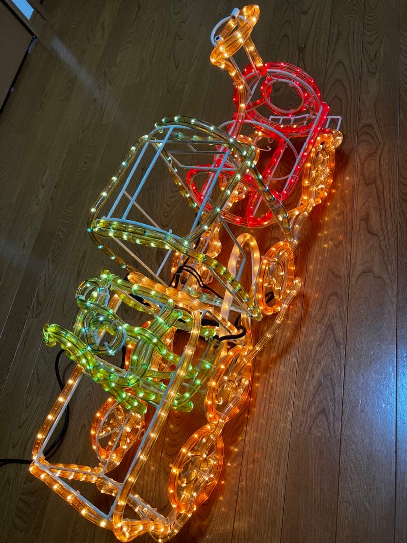 電飾トレイン型クリスマス装飾　LED ライト　Light 汽車　イルミネーション